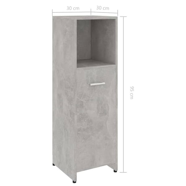 vidaXL Badrumsskåp betonggrå 30x30x95 cm konstruerat trä -  Badrumsinredningspaket
