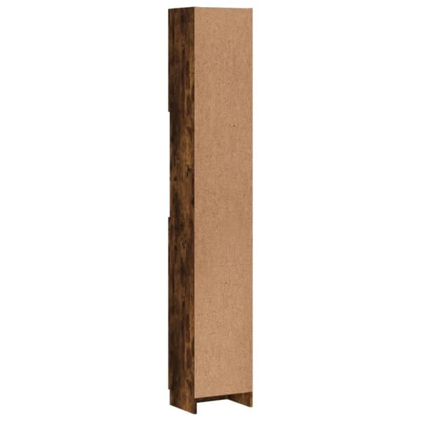 vidaXL Kylpyhuoneen kaappi savutammi 32x25,5x190 cm tekninen puu -  Kylpyhuoneen kalusteet