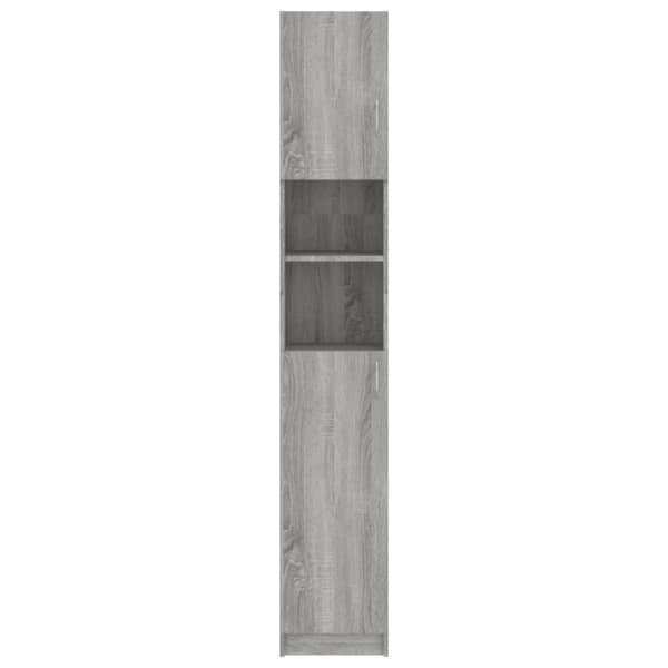 vidaXL Kylpyhuoneen kaappi harmaa Sonoma 32x25,5x190 cm tekninen puu -  Kylpyhuoneen kalusteet
