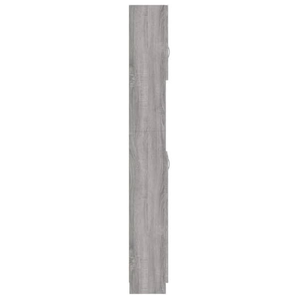 vidaXL Kylpyhuoneen kaappi harmaa Sonoma 32x25,5x190 cm tekninen puu -  Kylpyhuoneen kalusteet