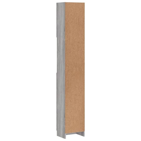vidaXL Kylpyhuoneen kaappi harmaa Sonoma 32x25,5x190 cm tekninen puu -  Kylpyhuoneen kalusteet