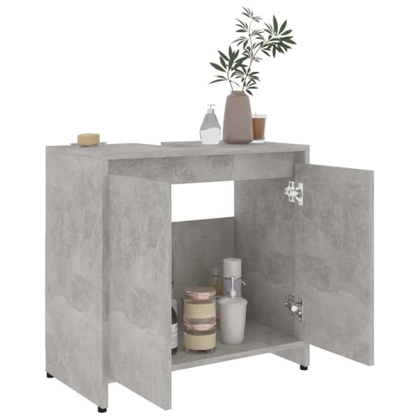 vidaXL Badrumsskåp betonggrå 60x33x61 cm spånskiva -  Badrumsinredningspaket
