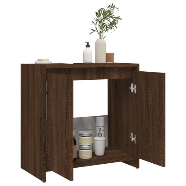 vidaXL Badrumsskåp brun ek 60x33x61 cm konstruerat trä -  Badrumsinredningspaket