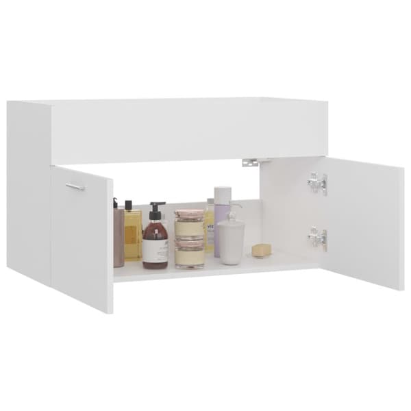 The Living Store Allaskaappi valkoinen 80x38,5x46 cm lastulevy -  Kylpyhuoneen kalusteet
