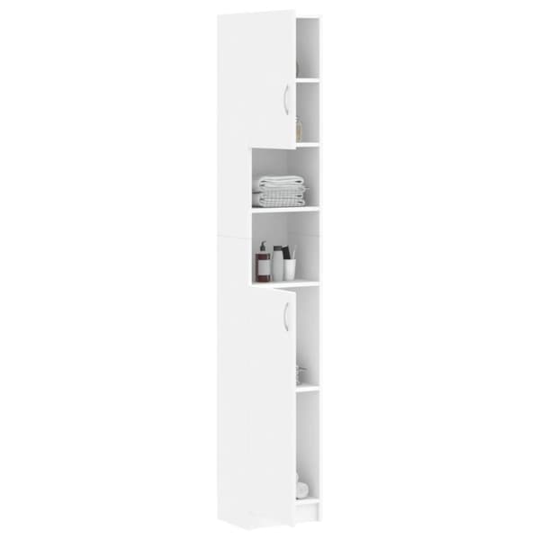 The Living Store badeværelsesskab 32x35,5x190 cm konstrueret træ hvid -  Møbelsæt til badeværelse