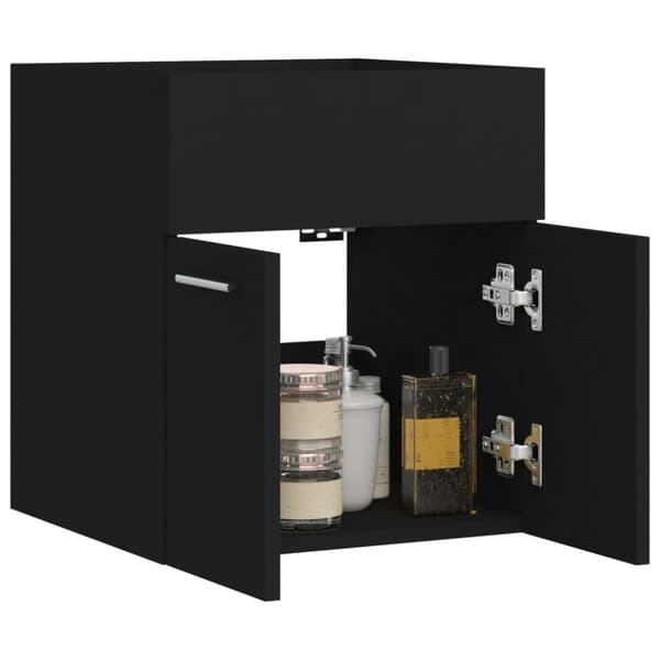 The Living Store skab til håndvask 41x38,5x46 cm konstrueret træ sort -  Møbelsæt til badeværelse
