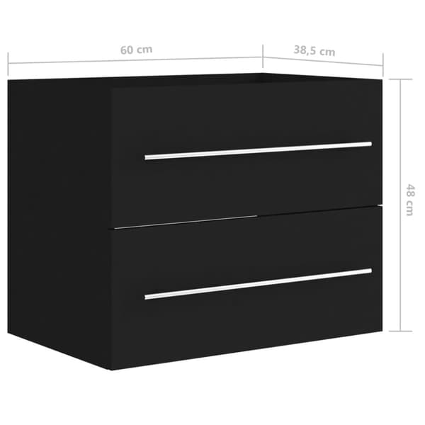 The Living Store Allaskaappi musta 60x38,5x48 cm lastulevy -  Kylpyhuoneen kalusteet