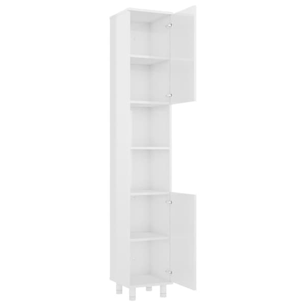 The Living Store badeværelsesskab 30x30x179 cm spånplade hvid højglans -  Møbelsæt til badeværelse