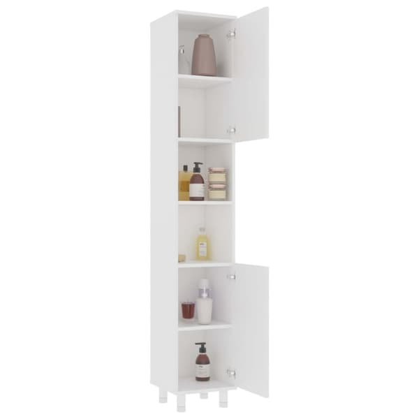 The Living Store badeværelsesskab 30x30x179 cm spånplade hvid -  Møbelsæt til badeværelse