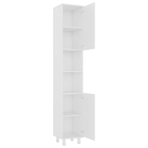 The Living Store badeværelsesskab 30x30x179 cm spånplade hvid -  Møbelsæt til badeværelse