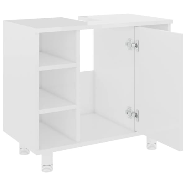 The Living Store badeværelsesskab 60x32x53,5 cm spånplade hvid højglans -  Møbelsæt til badeværelse
