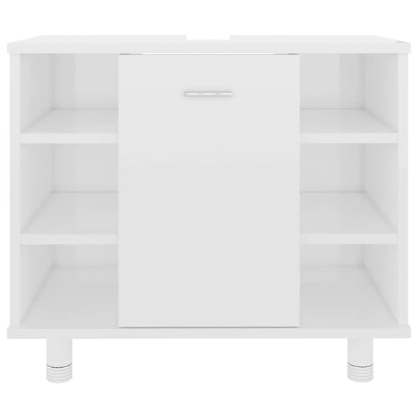 The Living Store badeværelsesskab 60x32x53,5 cm spånplade hvid højglans -  Møbelsæt til badeværelse
