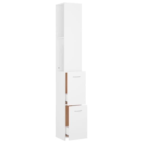 The Living Store Badrumsskåp vit 25x26,5x170 cm konstruerat trä -  Badrumsinredningspaket