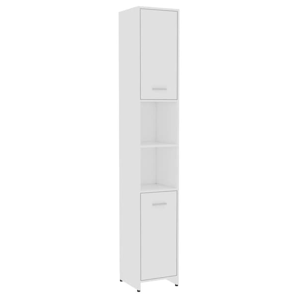 The Living Store badeværelsesskab 30x30x183,5 cm spånplade hvid -  Møbelsæt til badeværelse
