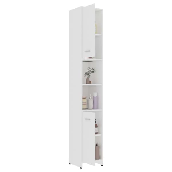 The Living Store badeværelsesskab 30x30x183,5 cm spånplade hvid -  Møbelsæt til badeværelse