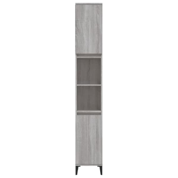 The Living Store Badrumsskåp grå sonoma 30x30x190 cm konstruerat trä -  Badrumsinredningspaket