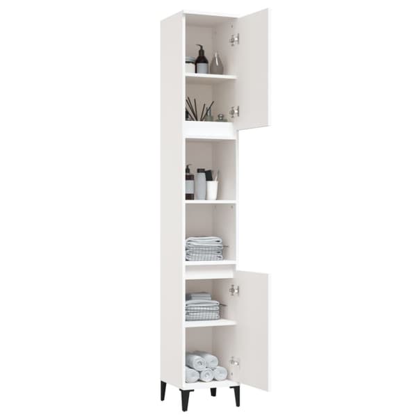 The Living Store Badrumsskåp vit 30x30x190 cm konstruerat trä -  Badrumsinredningspaket