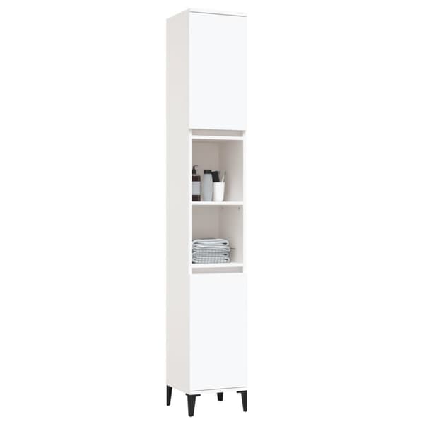 The Living Store Badrumsskåp vit 30x30x190 cm konstruerat trä -  Badrumsinredningspaket