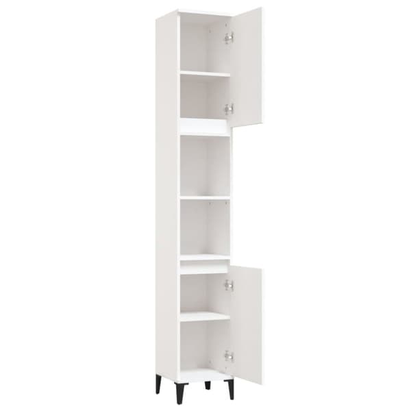 The Living Store Badrumsskåp vit 30x30x190 cm konstruerat trä -  Badrumsinredningspaket