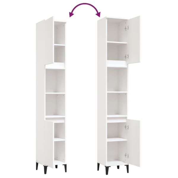 The Living Store Badrumsskåp vit 30x30x190 cm konstruerat trä -  Badrumsinredningspaket
