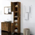 Miniatyrbillede 4 af 10: The Living Store badeværelsesskab 30x30x183,5 cm konstrueret træ røget egetræ -  Møbelsæt til badeværelse