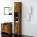 Miniatyrbillede 2 af 10: The Living Store badeværelsesskab 30x30x183,5 cm konstrueret træ røget egetræ -  Møbelsæt til badeværelse