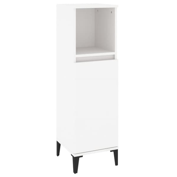 The Living Store badeværelsesskab 30x30x100 cm konstrueret træ hvid - Møbelsæt til badeværelse