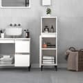 Miniatyrbillede 4 af 11: The Living Store badeværelsesskab 30x30x100 cm konstrueret træ hvid -  Møbelsæt til badeværelse