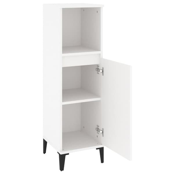 The Living Store badeværelsesskab 30x30x100 cm konstrueret træ hvid - Møbelsæt til badeværelse