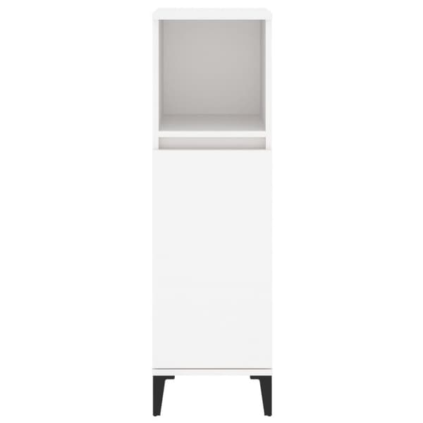 The Living Store badeværelsesskab 30x30x100 cm konstrueret træ hvid - Møbelsæt til badeværelse