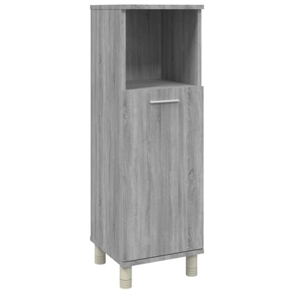 The Living Store badeværelsesskab 30x30x95 cm konstrueret træ grå sonoma-eg - Møbelsæt til badeværelse