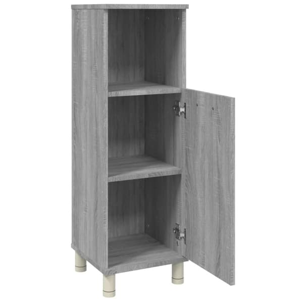 The Living Store badeværelsesskab 30x30x95 cm konstrueret træ grå sonoma-eg - Møbelsæt til badeværelse