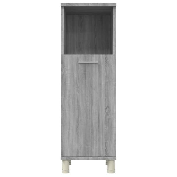The Living Store badeværelsesskab 30x30x95 cm konstrueret træ grå sonoma-eg - Møbelsæt til badeværelse