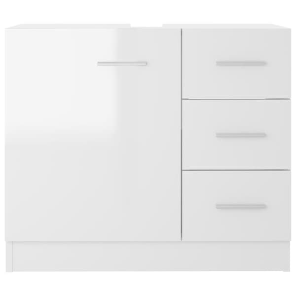 The Living Store Tvättställsskåp vit högglans 63x30x54 cm spånskiva -  Badrumsinredningspaket
