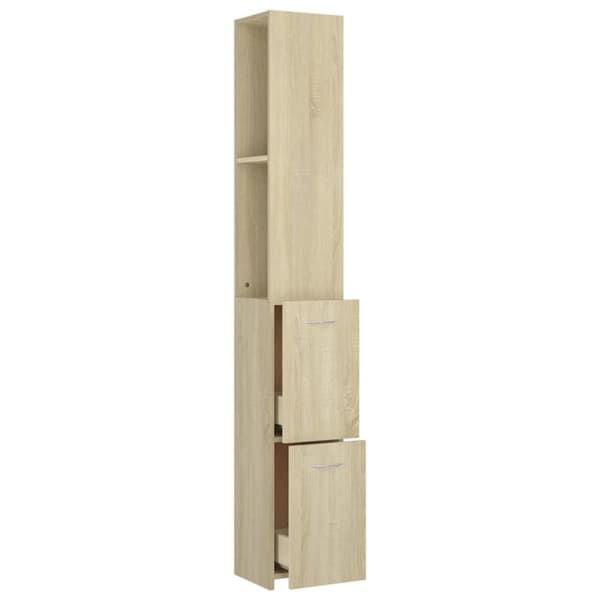 The Living Store badeværelsesskab 25x26,5x170 cm konstrueret træ sonoma-eg -  Møbelsæt til badeværelse