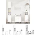 Miniatyrbillede 1 af 11: The Living Store møbelsæt til badeværelse 3 dele konstrueret træ hvid -  Møbelsæt til badeværelse