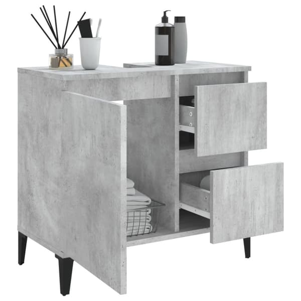 The Living Store Kylpyhuoneen kaappi betoninharmaa 65x33x60 cm tekninen puu -  Kylpyhuoneen kalusteet
