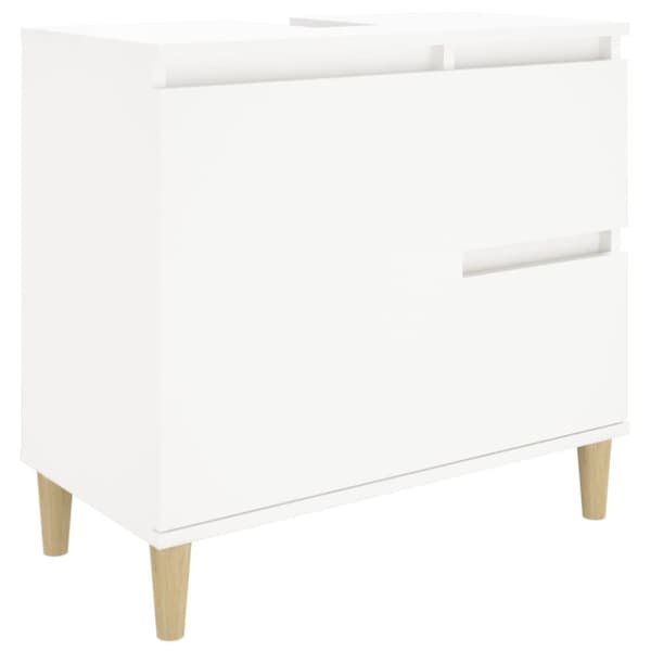 The Living Store Badrumsskåp vit 65x33x60 cm konstruerat trä -  Badrumsinredningspaket