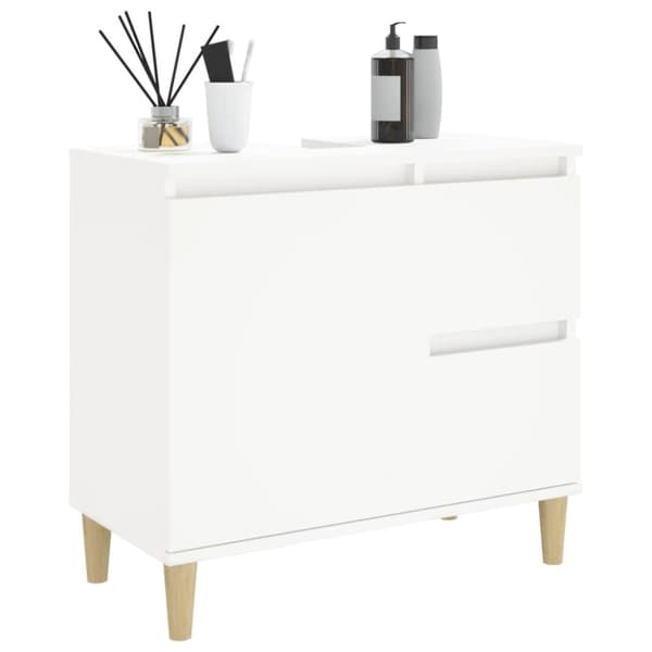The Living Store Badrumsskåp vit 65x33x60 cm konstruerat trä -  Badrumsinredningspaket
