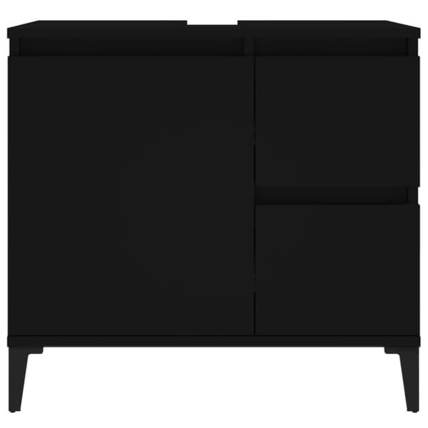 The Living Store badeværelsesskab 65x33x60 cm konstrueret træ sort -  Møbelsæt til badeværelse