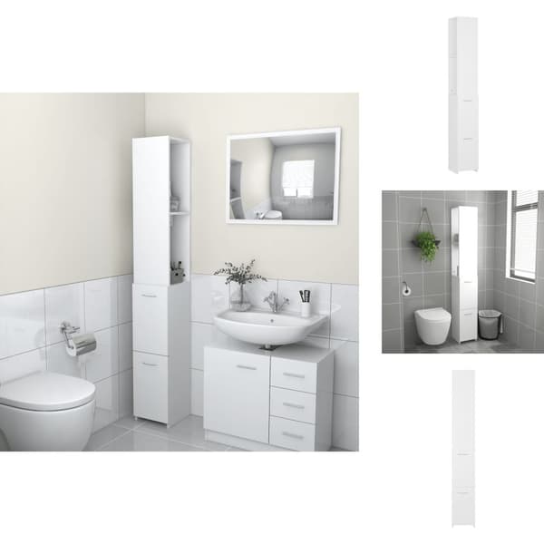 Badrumsinredningspaket - Living Badrumsskåp vit 25x26,5x170 cm konstruerat trä
