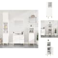Miniatyrbillede 1 af 11: Møbelsæt til badeværelse - Living badeværelsesskab 30x30x100 cm konstrueret træ hvid