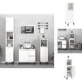 Miniatyrbillede 1 af 11: Møbelsæt til badeværelse - Living badeværelsesskab 30x30x100 cm konstrueret træ hvid