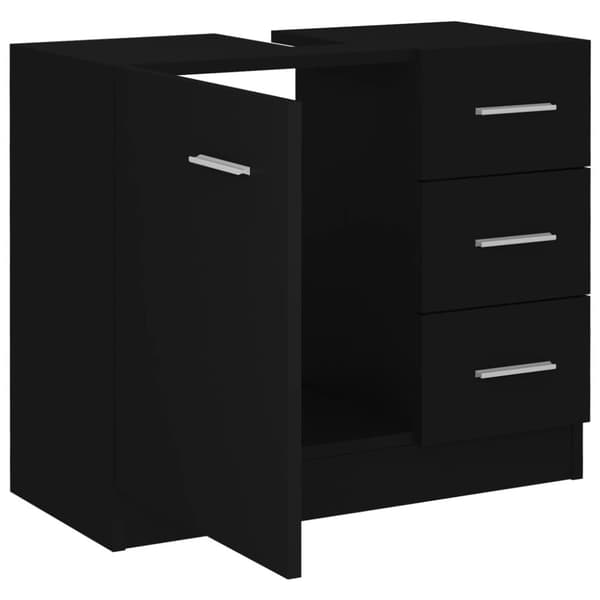 Badrumsinredningspaket - Living Tvättställsskåp svart 63x30x54 cm konstruerat trä