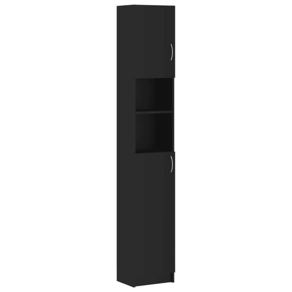 Møbelsæt til badeværelse - Living badeværelsesskab 32x25,5x190 cm konstrueret træ sort
