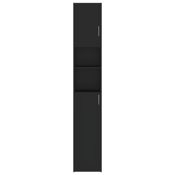 Møbelsæt til badeværelse - Living badeværelsesskab 32x25,5x190 cm konstrueret træ sort