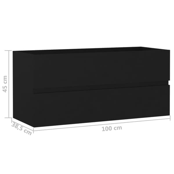 Badrumsinredningspaket - Living Tvättställsskåp svart 100x38,5x45 cm spånskiva