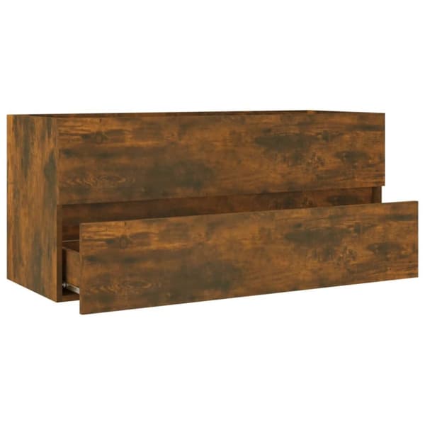 Møbelsæt til badeværelse - Living badeværelsesskab 100x38,5x45 cm konstrueret træ røget egetræ