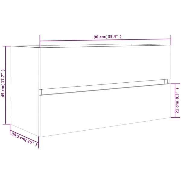 Badrumsinredningspaket - Living Handfatsskåp rökfärgad ek 90x38,5x45 cm konstruerat trä