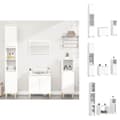 Miniatyrbillede 1 af 11: Møbelsæt til badeværelse - Living møbelsæt til badeværelse 3 dele konstrueret træ hvid